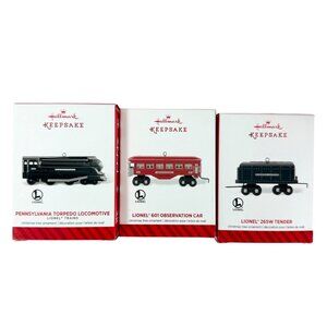 Hallmark Lionel Pennsylvania Torpedo Locomotive Observation Car & Tender NEW